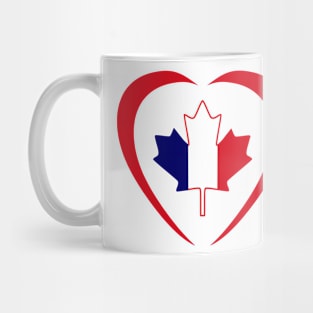 French Canadian Multinational Patriot Flag Series (Heart) Mug